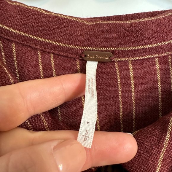 Free People Audrey Striped Belted Long Sleeve Midi Dress - Picture 4 of 6